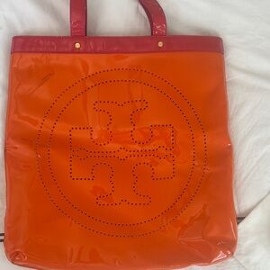 Tory Burch Vibrant Orange and Pink Tote